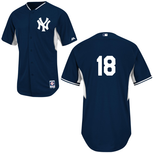 Hiroki Kuroda #18 MLB Jersey-New York Yankees Men's Authentic Navy Cool Base BP Baseball Jersey - Click Image to Close